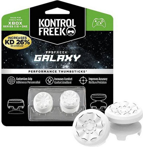 KontrolFreek FPS Freek Galaxy White voor Xbox One en Xbox Series X Controller | Performance Thumbsticks | 1 High-Rise, 1 Mid-Rise | Wit