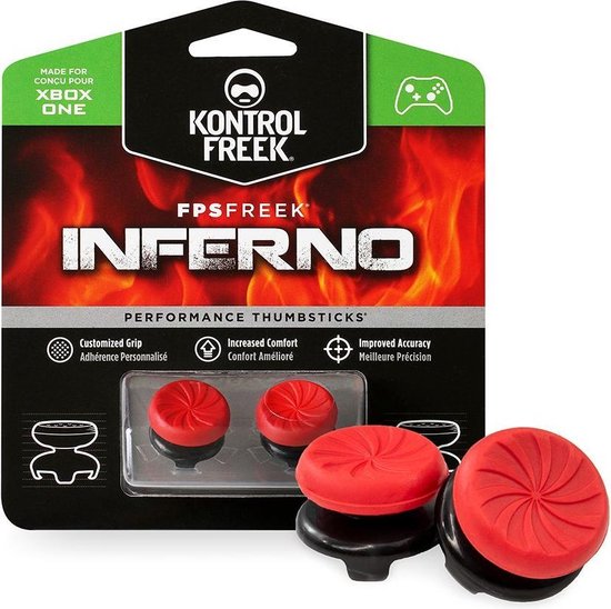 KontrolFreek FPS Freek Inferno voor Xbox One en Xbox Series X Controller | Performance Thumbsticks | 2 High-Rise Concave | Rood